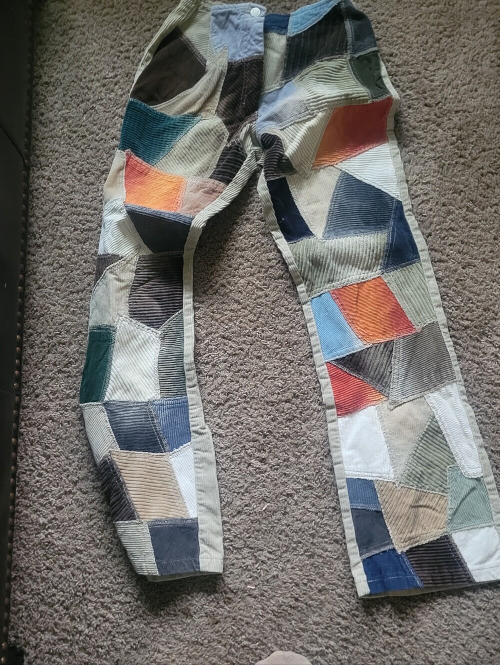 Patchwork Corduroy Pants in Multicolor
